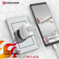 스위스윈 USB 1포트 급속 충전기 (C타입) (9V 1.67A)(OR-QC20U)